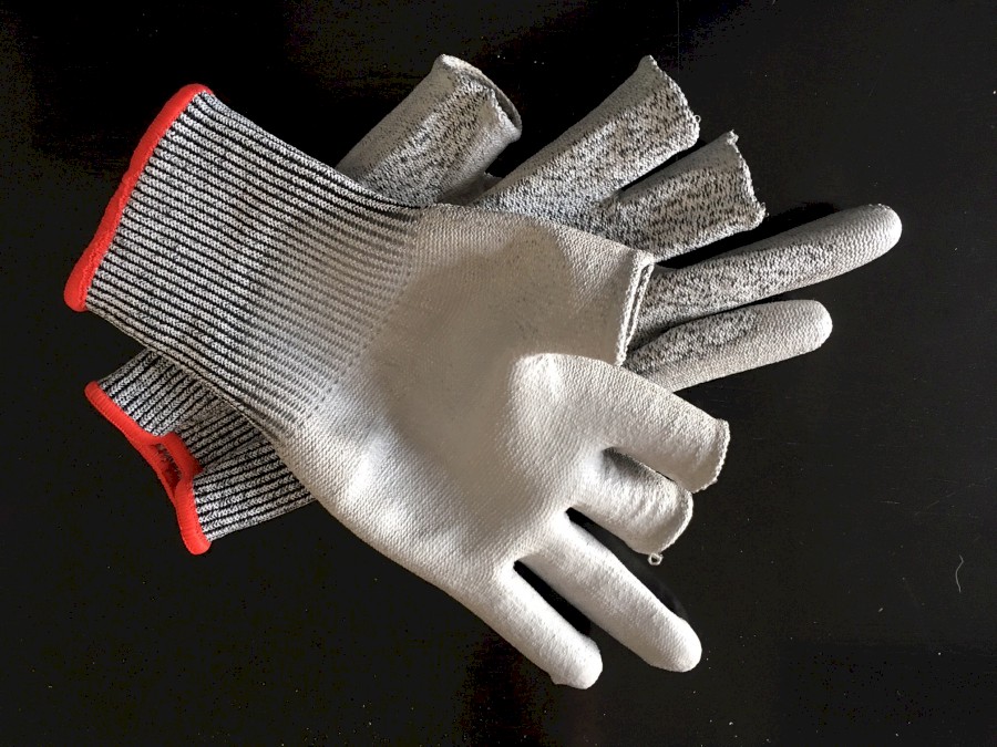 rukavice textil/PU protiproř.zkrácené prsty č.9